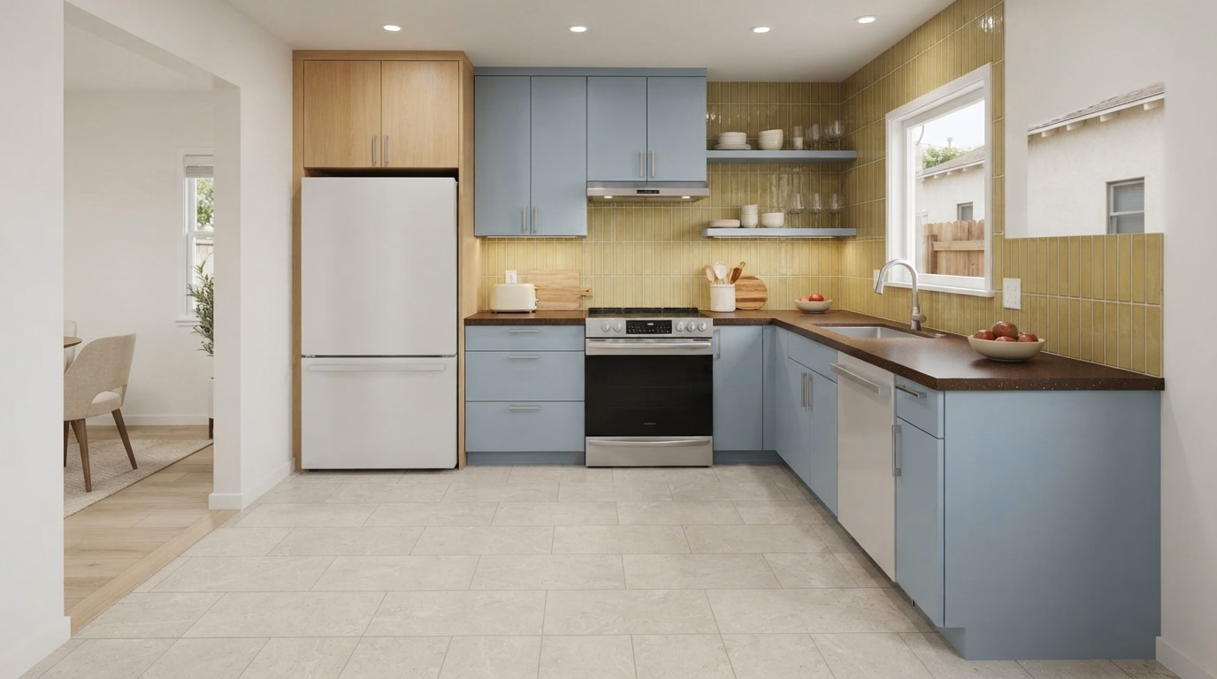 Flooring, Tile and Backsplash Coordination | San Diego County Kitchen Lighting Flooring, Tile and Backsplash Coordination for San Diego County kitchen lighting.